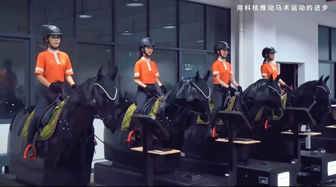 Jockey training equestrian simulator for racehorse training